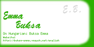 emma buksa business card